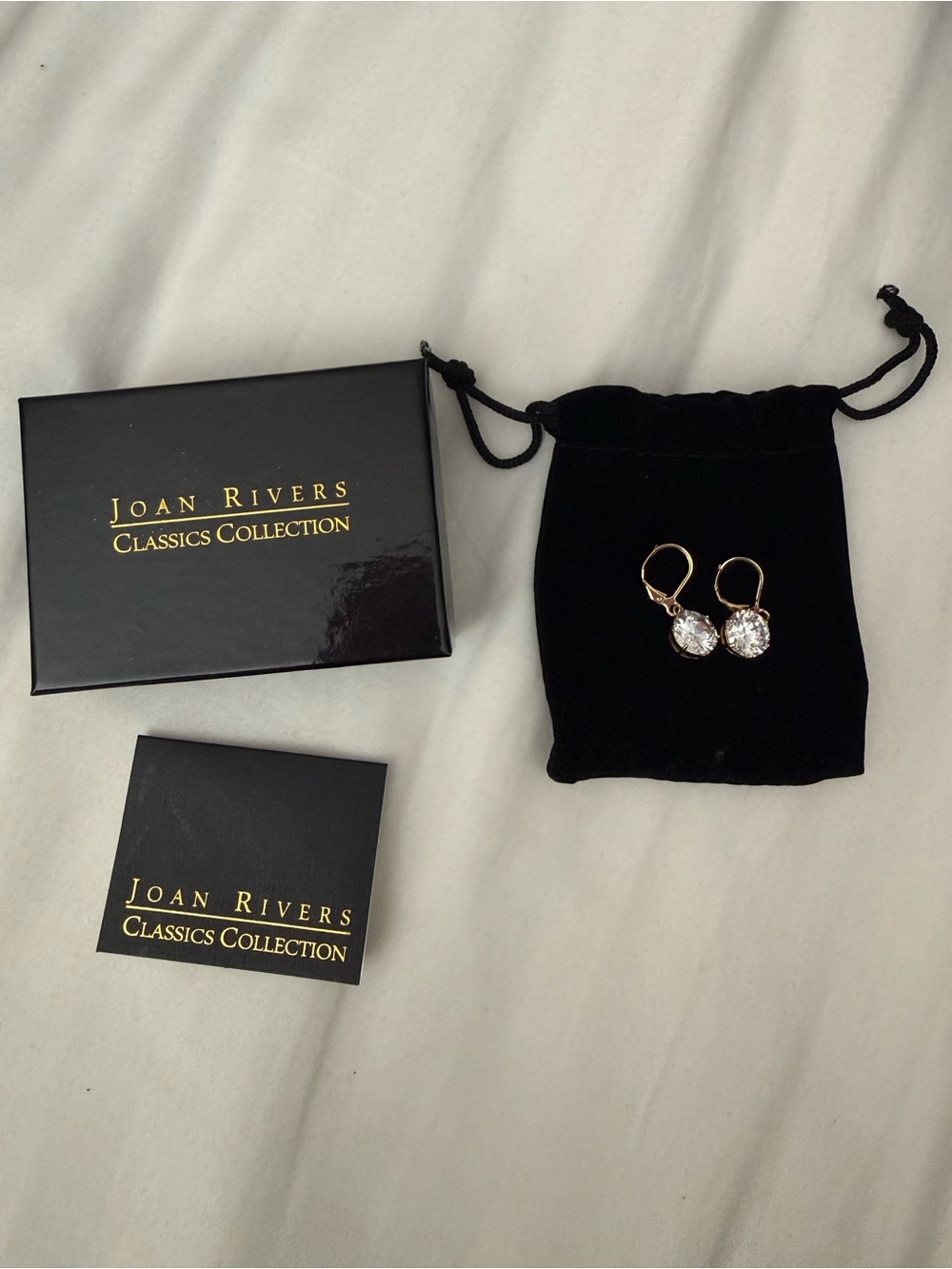Joan Rivers Gold-Tone Clear Crystal Drop Earrings